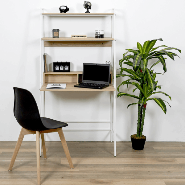 ESCRITORIO CON ESTANTE / BLANCO