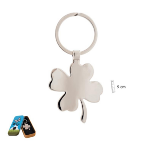 LLAVERO TREBOL PLATEADO
