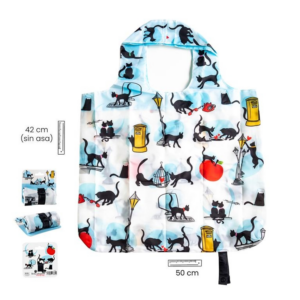 BOLSA PLEGABLE GATOS NEGROS