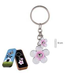 LLAVERO FLOR AMARILLA DOBLE