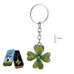 LLAVERO TREBOL ESMALTE VERDE